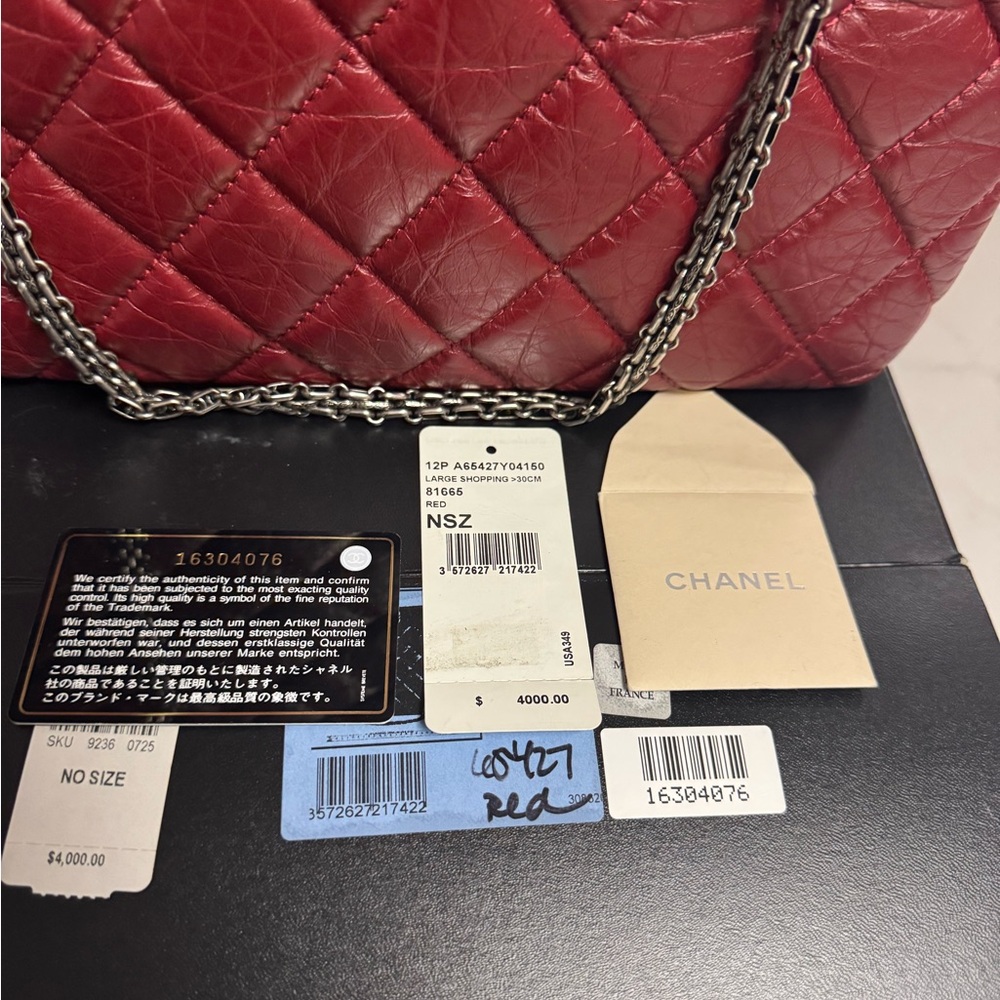 Chanel Red Quilted Chain Tote Shoulder Bag - Picture 14 of 16